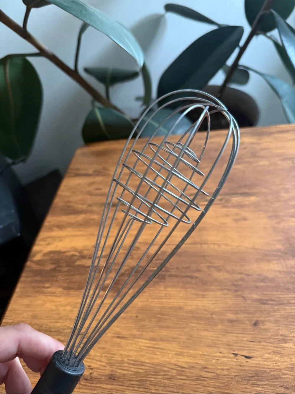 Black Silicone-Handled Stainless Steel Whisk - Home Kitchen